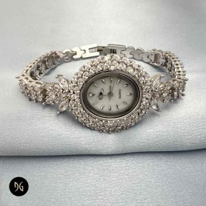ساعت مچی نقره زنانه طرح جواهری نگین دار مدل WS W9