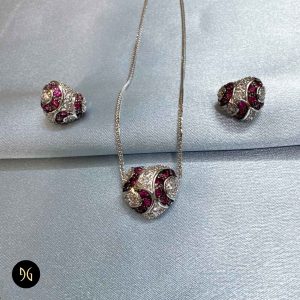 نیم ست نقره زنانه طرح قلب مدل NSW N4