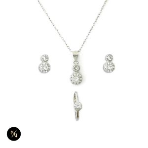 نیم ست نقره زنانه فلاور ایتالیایی کد NSW N3