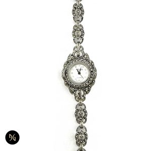 ساعت نقره زنانه مچی سیاه قلم سما مدل WS W5