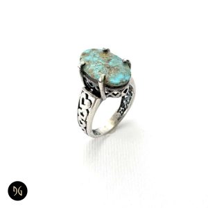 انگشتر نقره زنانه با سنگ فیروزه نیشابور شجر مدل RSW F57